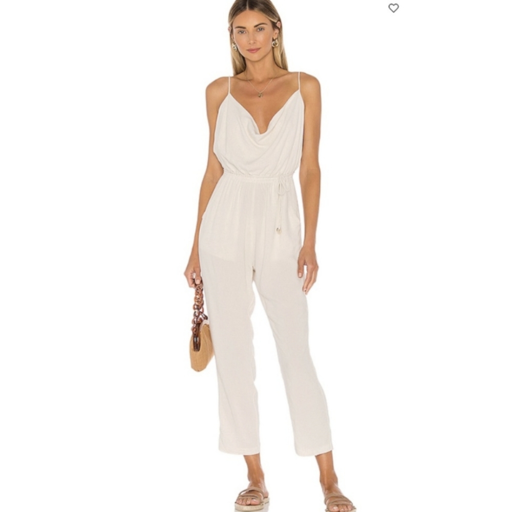 INDAH x REVOLVE Poe Cowel Neck Jumpsuit in Natural Size Small